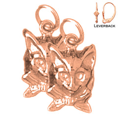 14K or 18K Gold Cat Earrings