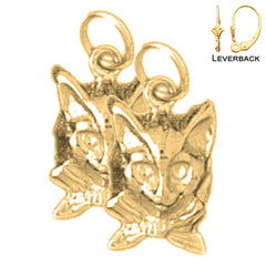 14K or 18K Gold Cat Earrings