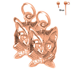 14K or 18K Gold Cat Earrings