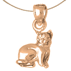 10K, 14K or 18K Gold Cat Pendant