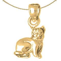 10K, 14K or 18K Gold Cat Pendant