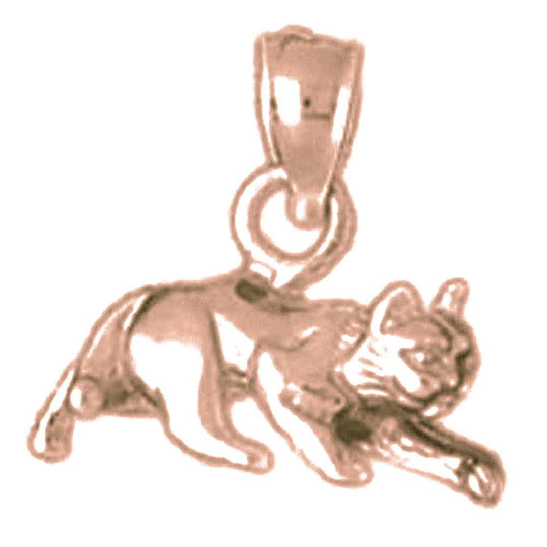 14K or 18K Gold Cat Pendant