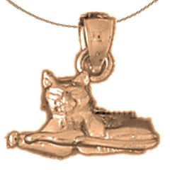 10K, 14K or 18K Gold Cat Pendant