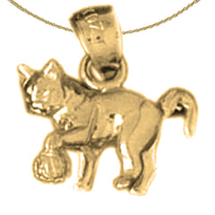 10K, 14K or 18K Gold Cat Pendant