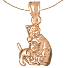 10K, 14K or 18K Gold Cat Pendant