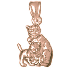 10K, 14K or 18K Gold Cat Pendant