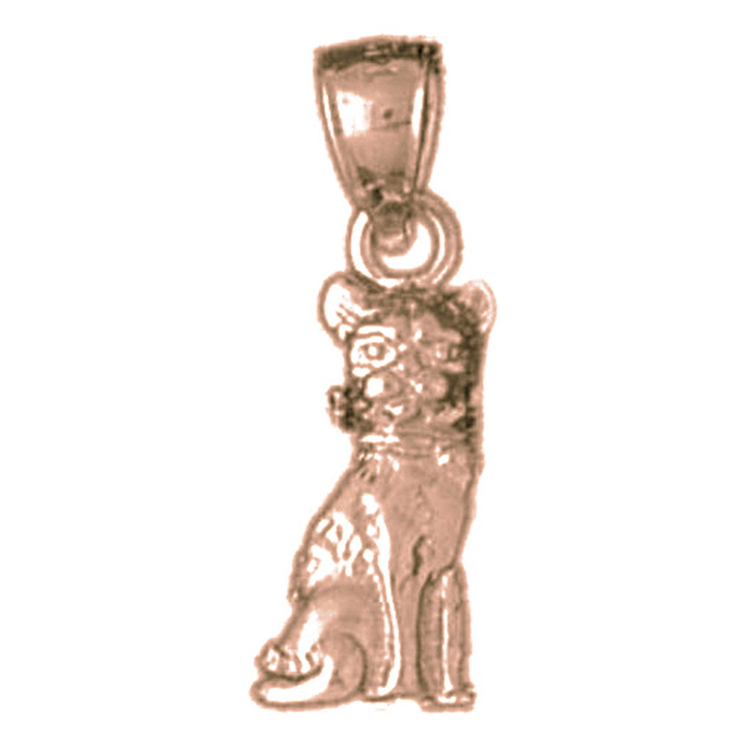 10K, 14K or 18K Gold Cat Pendant