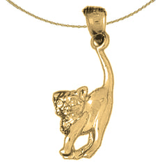 10K, 14K or 18K Gold Cat Pendant