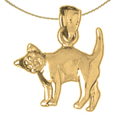 10K, 14K or 18K Gold Cat Pendant