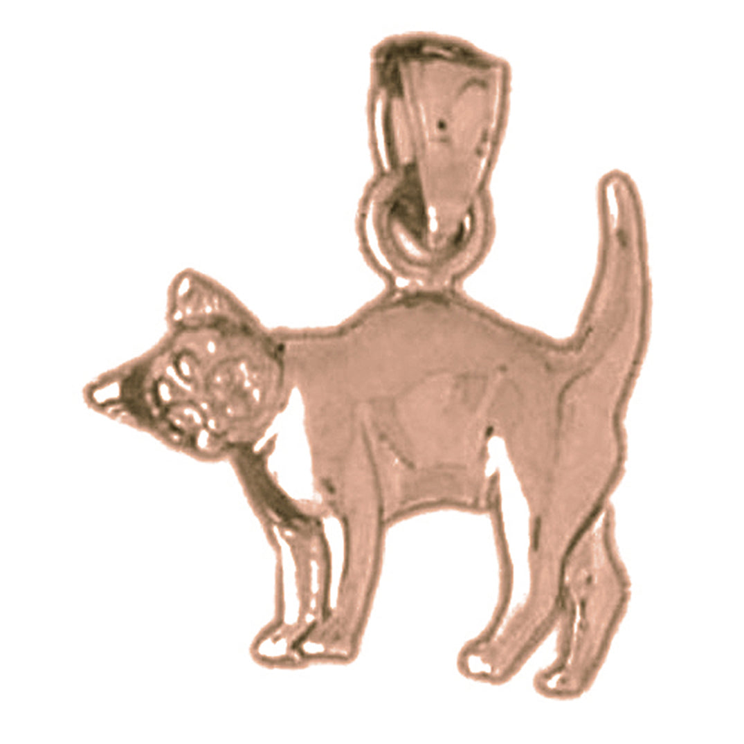 10K, 14K or 18K Gold Cat Pendant