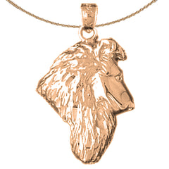 Colgante de perro Collie de oro de 10K, 14K o 18K