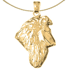 Colgante de perro Collie de oro de 10K, 14K o 18K