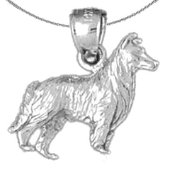 Colgante de perro Collie de oro de 10K, 14K o 18K