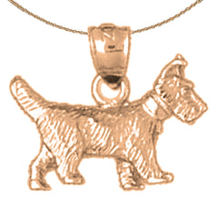 10K, 14K or 18K Gold Terrier Dog Pendant