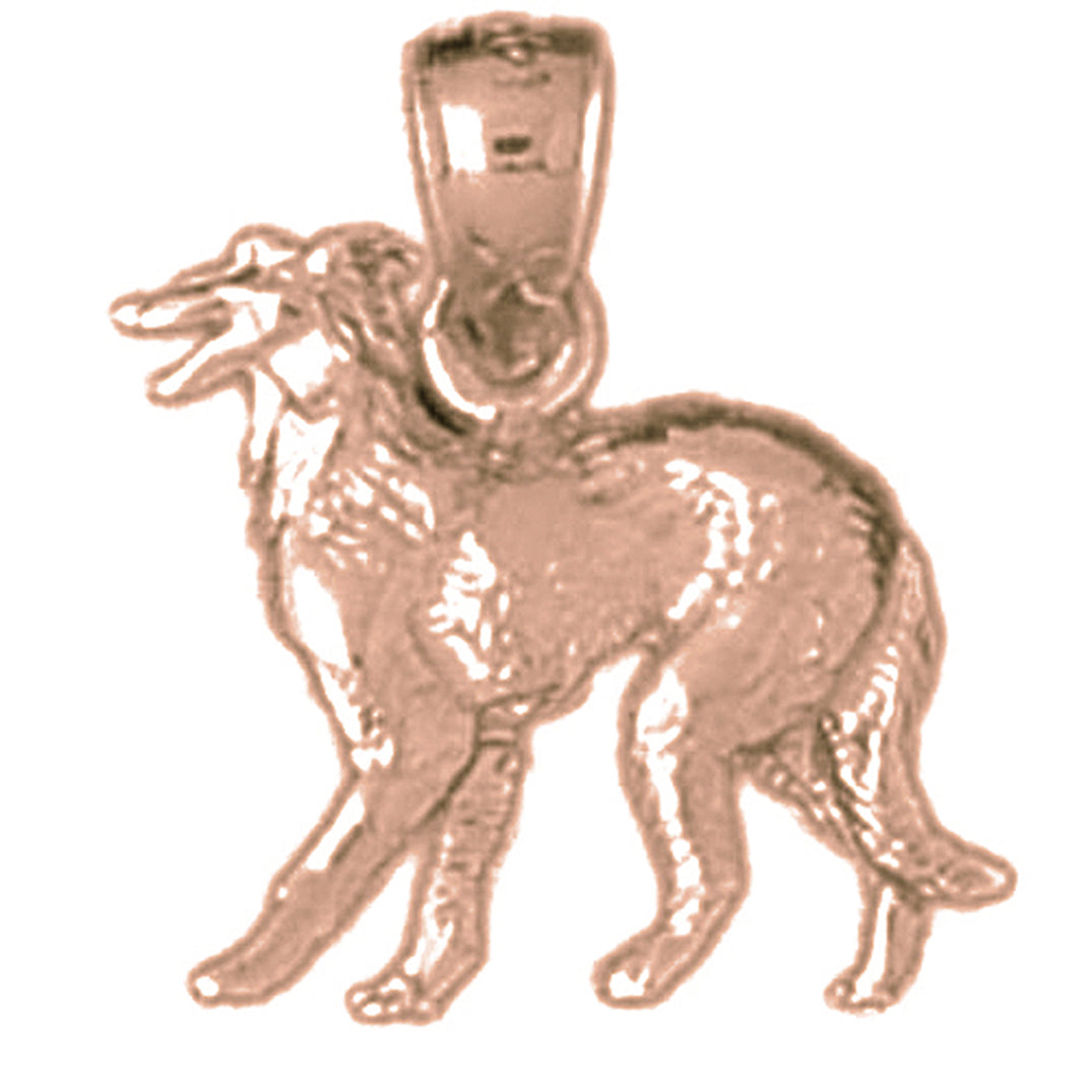 10K, 14K or 18K Gold Dog Pendant