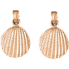 14K or 18K Gold 19mm Shell Earrings