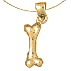 Colgante de hueso de perro de oro de 14 quilates o 18 quilates