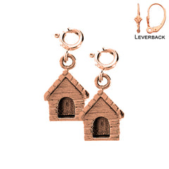 14K or 18K Gold Dog House Earrings