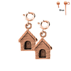 14K or 18K Gold Dog House Earrings