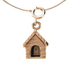 Colgante de casa para perros de oro de 10K, 14K o 18K