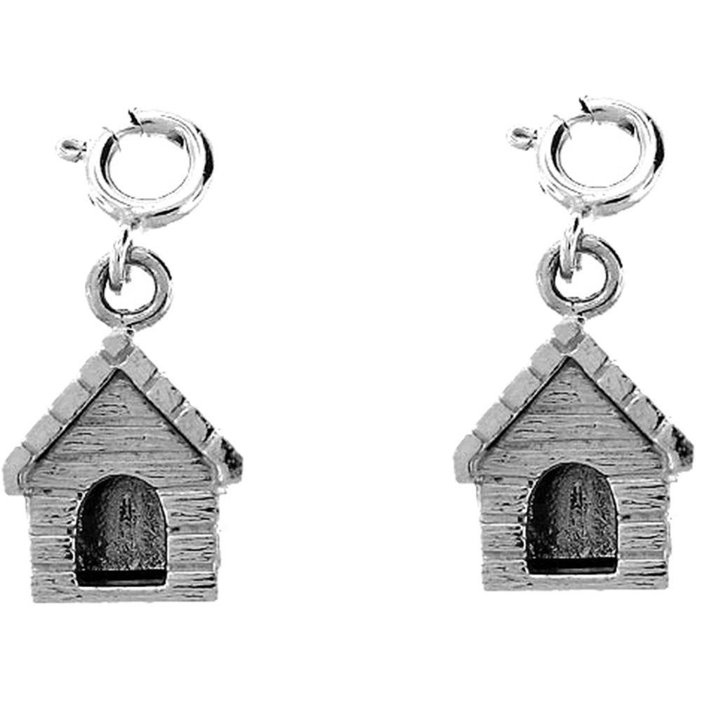 14K or 18K Gold 18mm Dog House Earrings