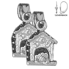 14K or 18K Gold Dog House Earrings