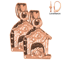 14K or 18K Gold Dog House Earrings
