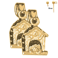 14K or 18K Gold Dog House Earrings