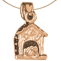 Colgante de casa para perros de oro de 10K, 14K o 18K