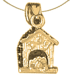 Colgante de casa para perros de oro de 10K, 14K o 18K