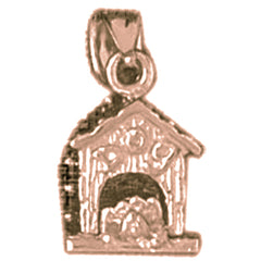 10K, 14K or 18K Gold Dog House Pendant