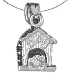 Colgante de casa para perros de oro de 10K, 14K o 18K