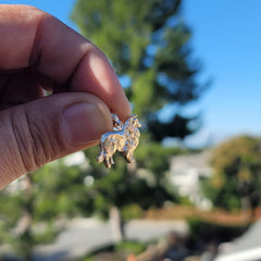 10K, 14K or 18K Gold Collie Dog Pendant