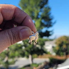 Colgante de perro Collie de oro de 10K, 14K o 18K