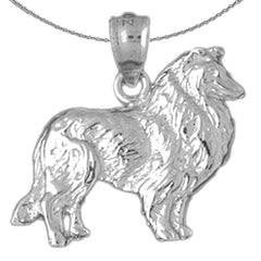 Colgante de perro Collie de oro de 10K, 14K o 18K