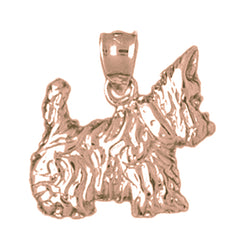 14K or 18K Gold Terrier Dog Pendant