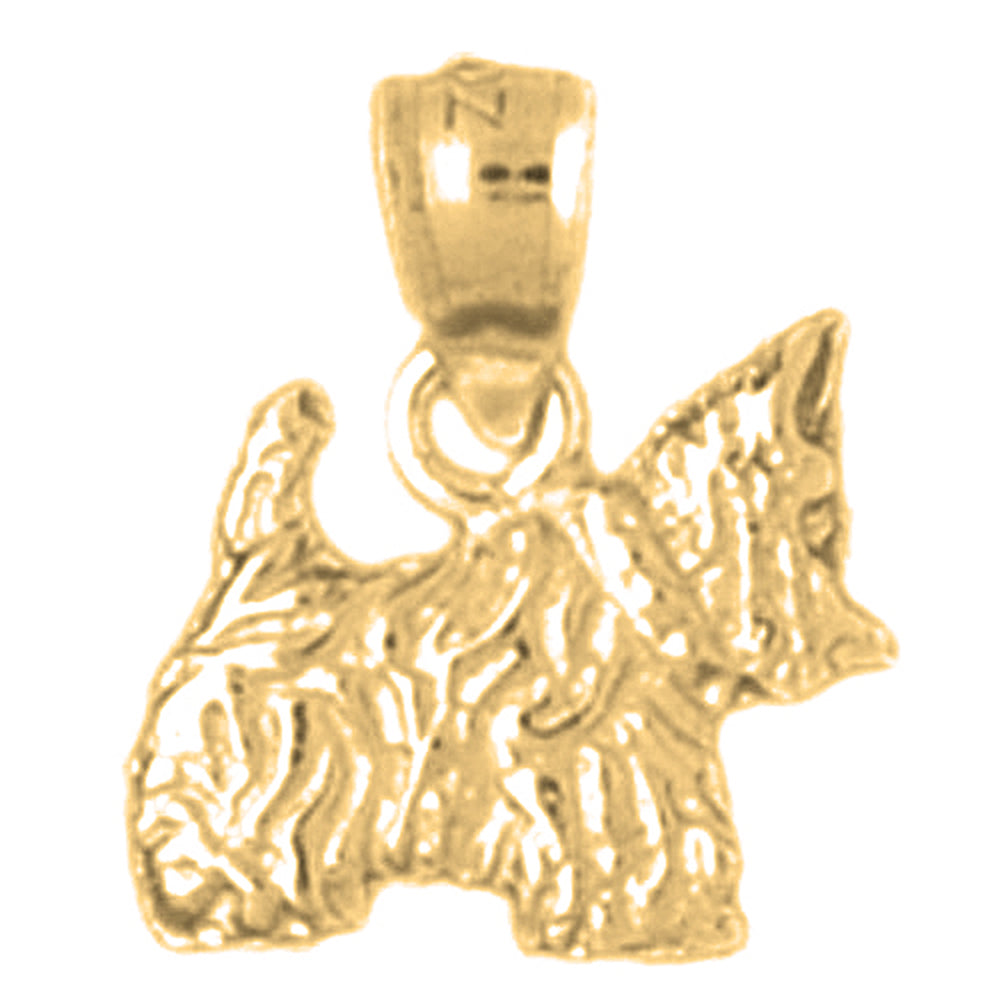 14K or 18K Gold Terrier Dog Pendant