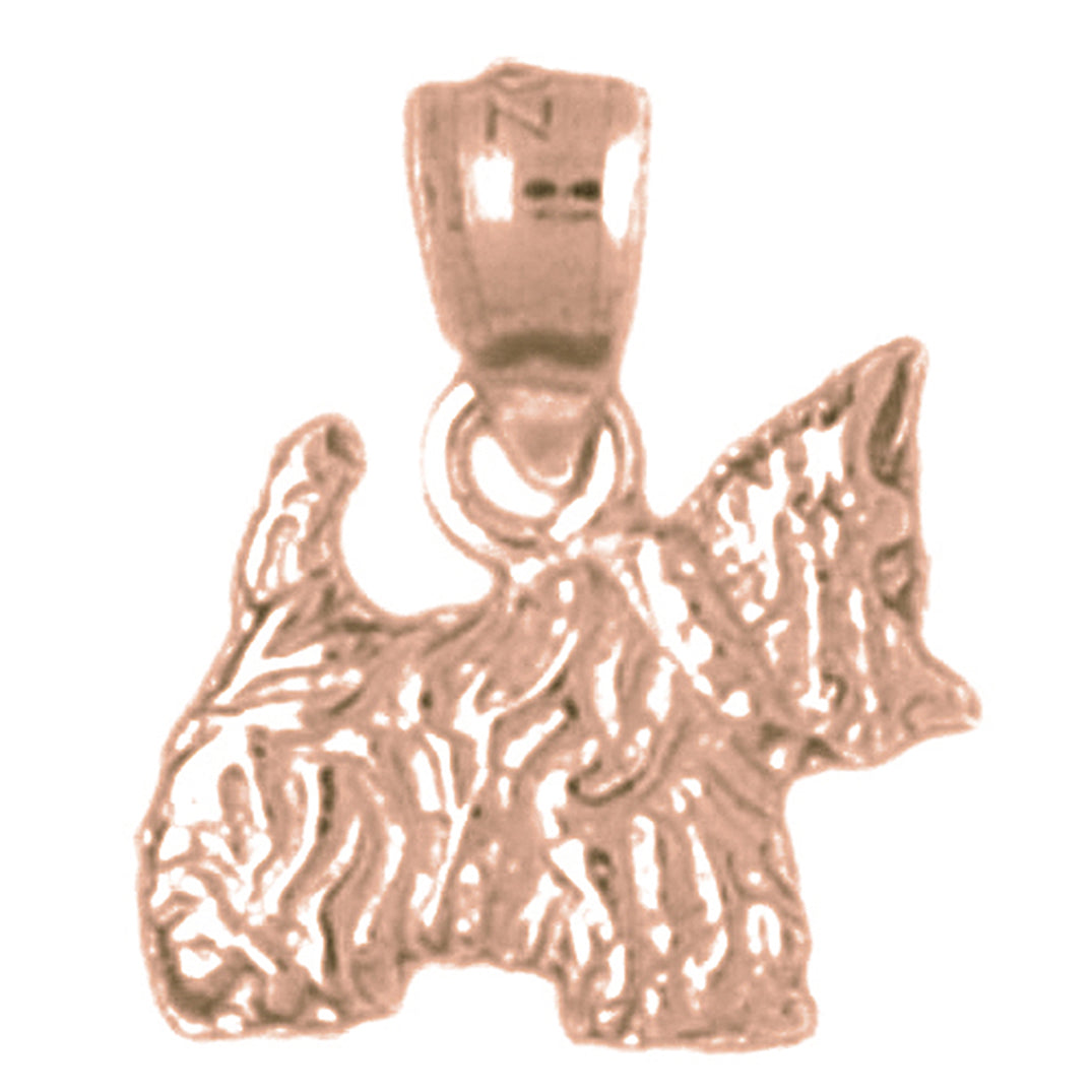 14K or 18K Gold Terrier Dog Pendant