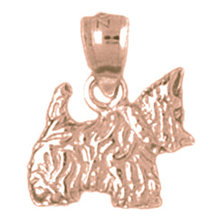 14K or 18K Gold Terrier Dog Pendant