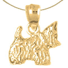 Colgante de perro Terrier de oro de 14K o 18K