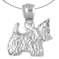 Colgante de perro Terrier de oro de 14K o 18K