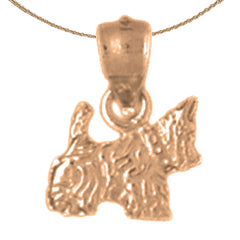 14K or 18K Gold Terrier Dog Pendant