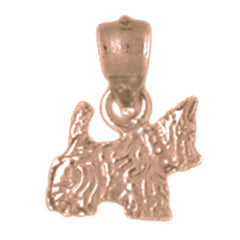 14K or 18K Gold Terrier Dog Pendant