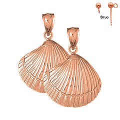 14K or 18K Gold Shell Earrings