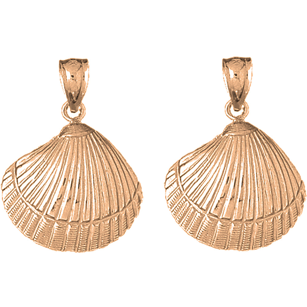 14K or 18K Gold 30mm Shell Earrings