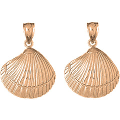 14K or 18K Gold 30mm Shell Earrings