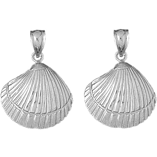 Sterling Silver 30mm Shell Earrings