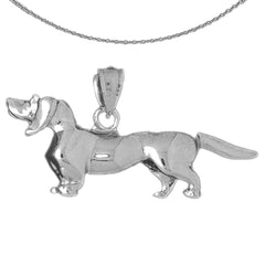 Colgante de perro salchicha de oro de 10K, 14K o 18K