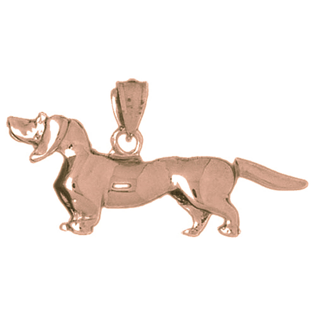 10K, 14K or 18K Gold Dachshund Dog Pendant