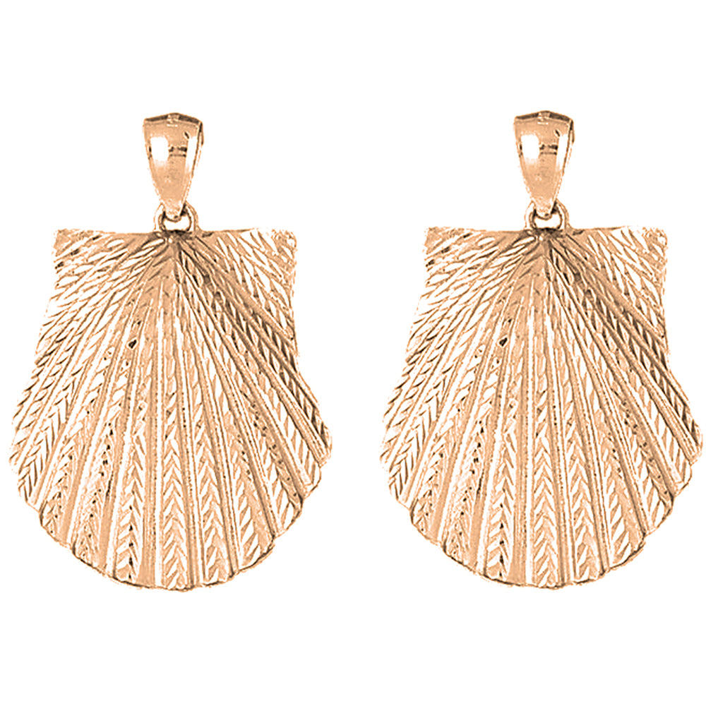 14K or 18K Gold 42mm Shell Earrings
